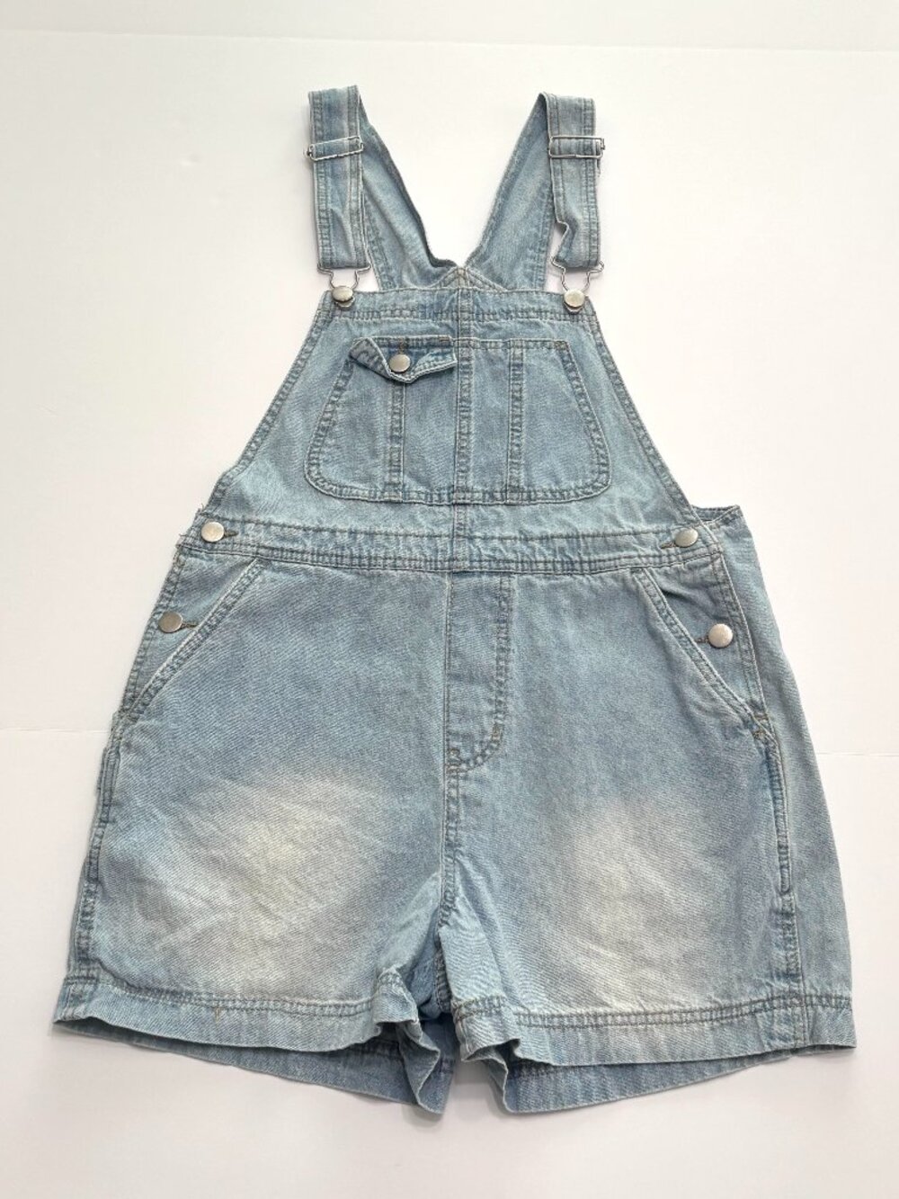 No Boundaries Juniors Denim Shortalls Size Medium (7-8)